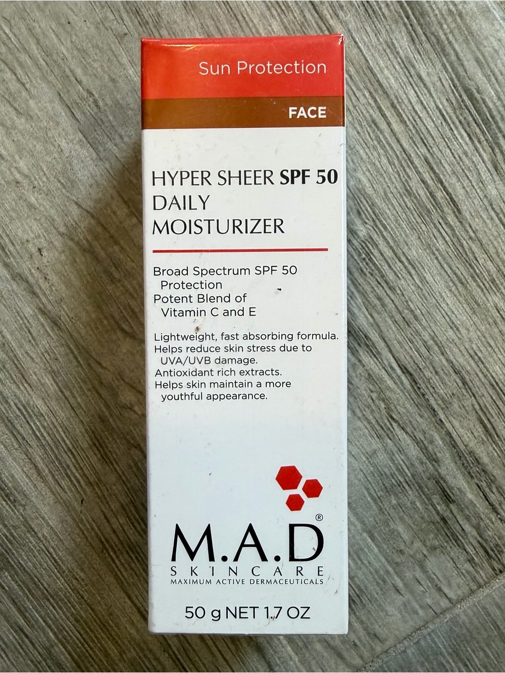 M.A.D Face Sun Protection Hyper Sheer SPF 50 Daily Moisturizer 50g/1.7oz